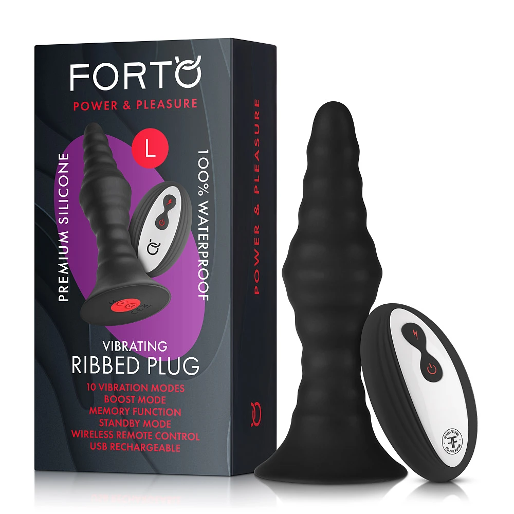 Vibrating Ribbed Plug Large – Plug Anale à Distance – Forto By Femmefunn 1 Vibrating Ribbed Plug Large – Plug Anale à Distance – Forto By Femmefunn