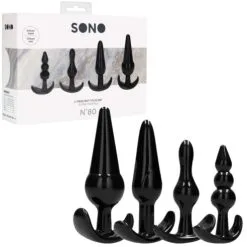 4-Pieces Butt Plug Set Super Flexible – N80 – Ensemble De Plugs Anales – Sono