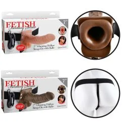 7âł Vibrating Hollow Strap-On With Balls â Harnais Pour Lui â Fetish Fantasy Series