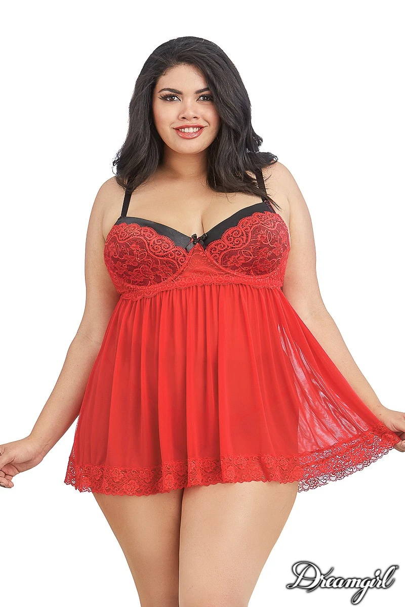 Babydoll – 11020X – Grande-Taille – Dreamgirl 3 Babydoll – 11020X – Grande-Taille – Dreamgirl – Image 3