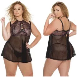 Babydoll Et String – 3837X – Grande Taille – Coquette