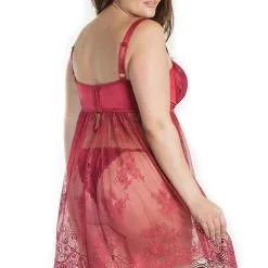 Babydoll Et String – 7202X – Grande Taille – Coquette 6 Babydoll Et String – 7202X – Grande Taille – Coquette -Pour couple boutique Babydoll et String 7202X Grande Taille Coquette 3 1
