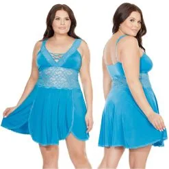 Babydoll Et String – 7230X – Grande Taille – Coquette