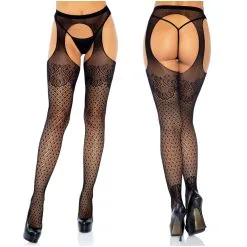 Bas Avec Porte-Jarretelles En Résille à Pois – 1783 – Leg Avenue