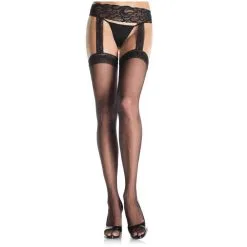 Bas En Dentelle Avec Porte-Jaretelles – 1767Q – Taille Plus – Leg Avenue