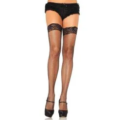 Bas En Filet Et Dentelle – Haut De Cuisse – 9122Q – Taille Plus – Leg Avenue
