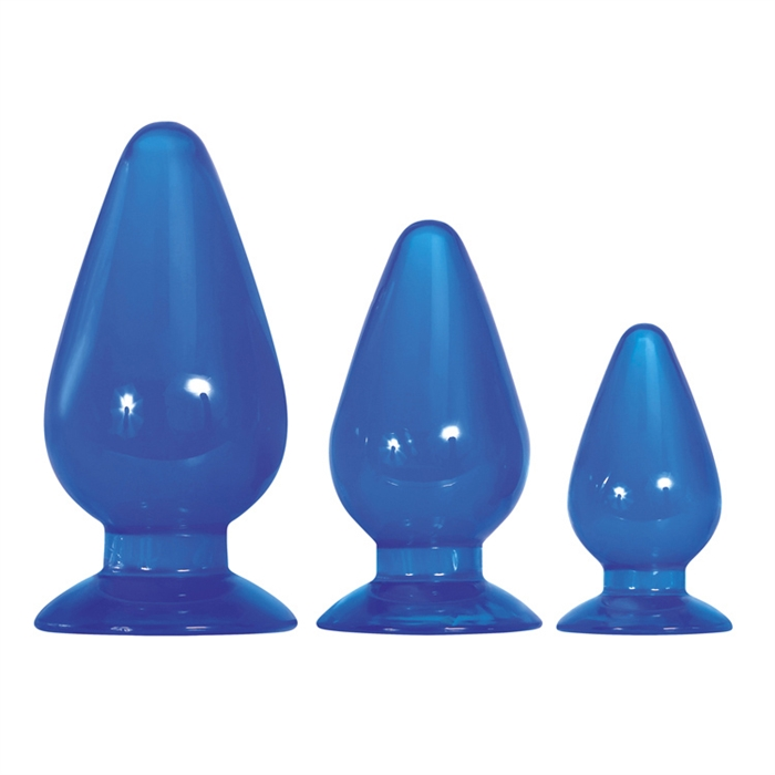 Big Blue Jelly Backdoor Playset – Ensemble De Plugs Anale – Adam & Eve 2 Big Blue Jelly Backdoor Playset – Ensemble De Plugs Anale – Adam & Eve – Image 2
