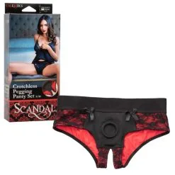 Crotchless Pegging Panty Set – Harnais – Scandal