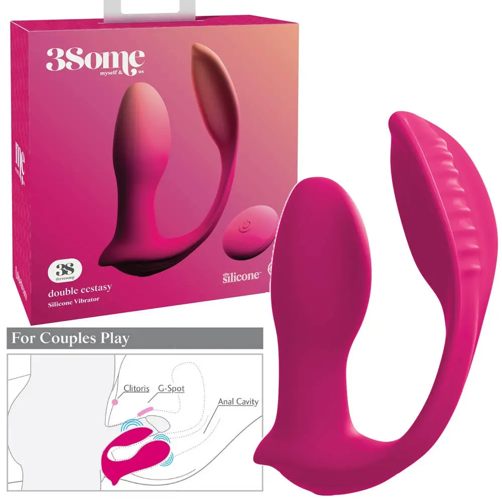 Double Ecstasy – Vibrateur Pour Couple Rechargeable – 3Some 1 Double Ecstasy – Vibrateur Pour Couple Rechargeable – 3Some