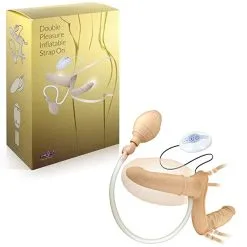 Double Pleasure Inflatable Strap-On- Harnais Vibrant Et Gonflable