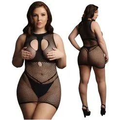 Duo Net Open Cup Mini Dress – 029X – Grande Taille – Le Désir