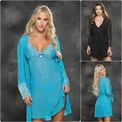 Ensemble Nuisette Et Peignoir 3pcs – 31411 – Shirley Of Hollywood