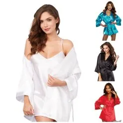 Ensemble Peignoir Et Babydoll En Satin – 3717 – Dreamgirl