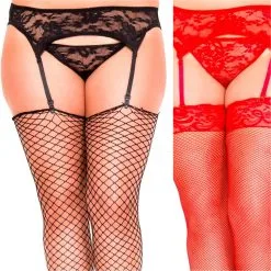 Ensemble Porte-Jaretelle Et String – 7707X – Grande Taille – Music Legs