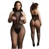 High Neck Fishnet And Lace Bodystocking – 026X – Grande Taille – Le Désir