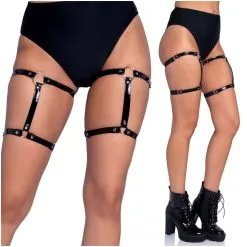 Jarretières Hautes Avec Double Sangle Cloutées – 2785 – Leg Avenue