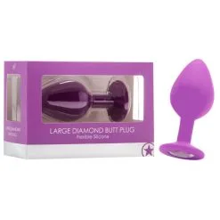 Large – Diamond Butt Plug – Plug Anale Avec Bijou – Ouch! -Pour couple boutique Large Diamond Butt Plug Ouch Mauve 1