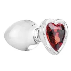 Large Red Heart Gem Glass Plug – Plug Anale En Verre Avec Bijou En Coeur – Adam & Eve -Pour couple boutique Large Red Heart Gem Glass Plug Plug Anale en Verre avec Bijou en Coeur Adam Eve 4