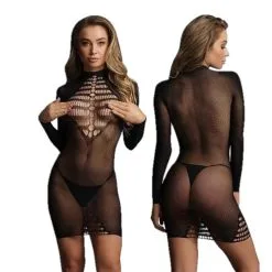 Long Sleeve Fishnet Dress – Robe à Manches Longues – 049 – Le Désir