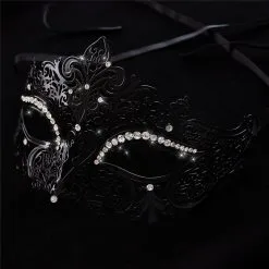 Masque En Alluminium Avec Strass -Pour couple boutique Masque en Alluminium avec Strass