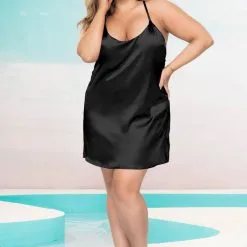 Mapalé Nuisette En Satin – 7422X – Grande Taille – Mapalé -Pour couple boutique Nuisette en Satin 7422X Grande Taille Mapale 4