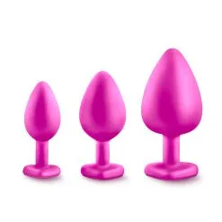 Pink Bling Plugs Training Kit – Luxe – Ensemble De Plug Anale Avec Bijou – Blush -Pour couple boutique Pink Bling Plugs Training Kit Luxe Ensemble de Plug Anale avec Bijou Blush 3 1