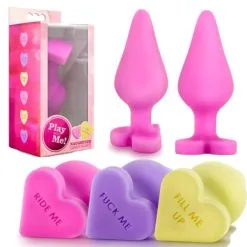 Play With Me – Naughtier Candy Heart – Plug Anale Avec Coeur – Blush