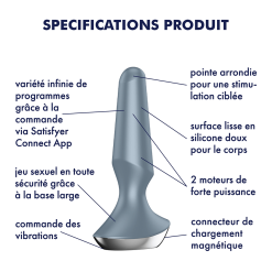 Plug-ilicious 2 – Plug Anale Rechargable BlueTooth – Satisfyer -Pour couple boutique Plug ilicious 2 Plug Anale Rechargable BlueTooth Satisfyer 4