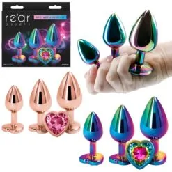 Rear Assets Training Kit Heart – Ensemble De Plugs Anales Ornées D’un Bijou – Ns Novelties