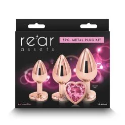 Rear Assets Training Kit Heart – Ensemble De Plugs Anales Ornées D’un Bijou – Ns Novelties -Pour couple boutique Rear Assets Training Kit Heart Ns Novelties 3
