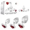 Red Heart Gem Glass Plug Set – Ensemble De Plugs Anales En Verre Avec Bijou En Coeur – Adam & Eve