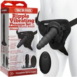 Ripple Vibrating Pleasure Set Silicone – Harnais Vac-U-Lock – Doc Jonhson