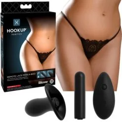 S-L – Remote Lace Peek-A-Boo – Culotte Vibrante à Distance – Hook Up Panties
