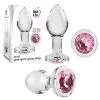 Small Pink Gem Glass Plug – Plug Anale En Verre Avec Bijou Rose – Adam & Eve