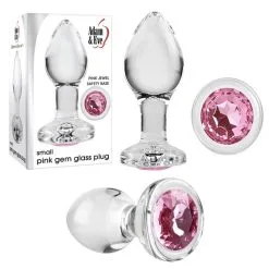 Small Pink Gem Glass Plug – Plug Anale En Verre Avec Bijou Rose – Adam & Eve