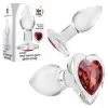 Small Red Heart Gem Glass Plug – Plug Anale En Verre Avec Bijou En Coeur – Adam & Eve