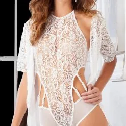 Teddy Avec Chemisier – 1750 – G-World -Pour couple boutique Teddy avec Chemisier 17501 G World Blanc 2