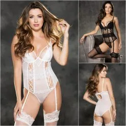 Shirley Of Holywood Teddy En Dentelle Avec Jarretières – 31390 – Shirley Of Hollywood