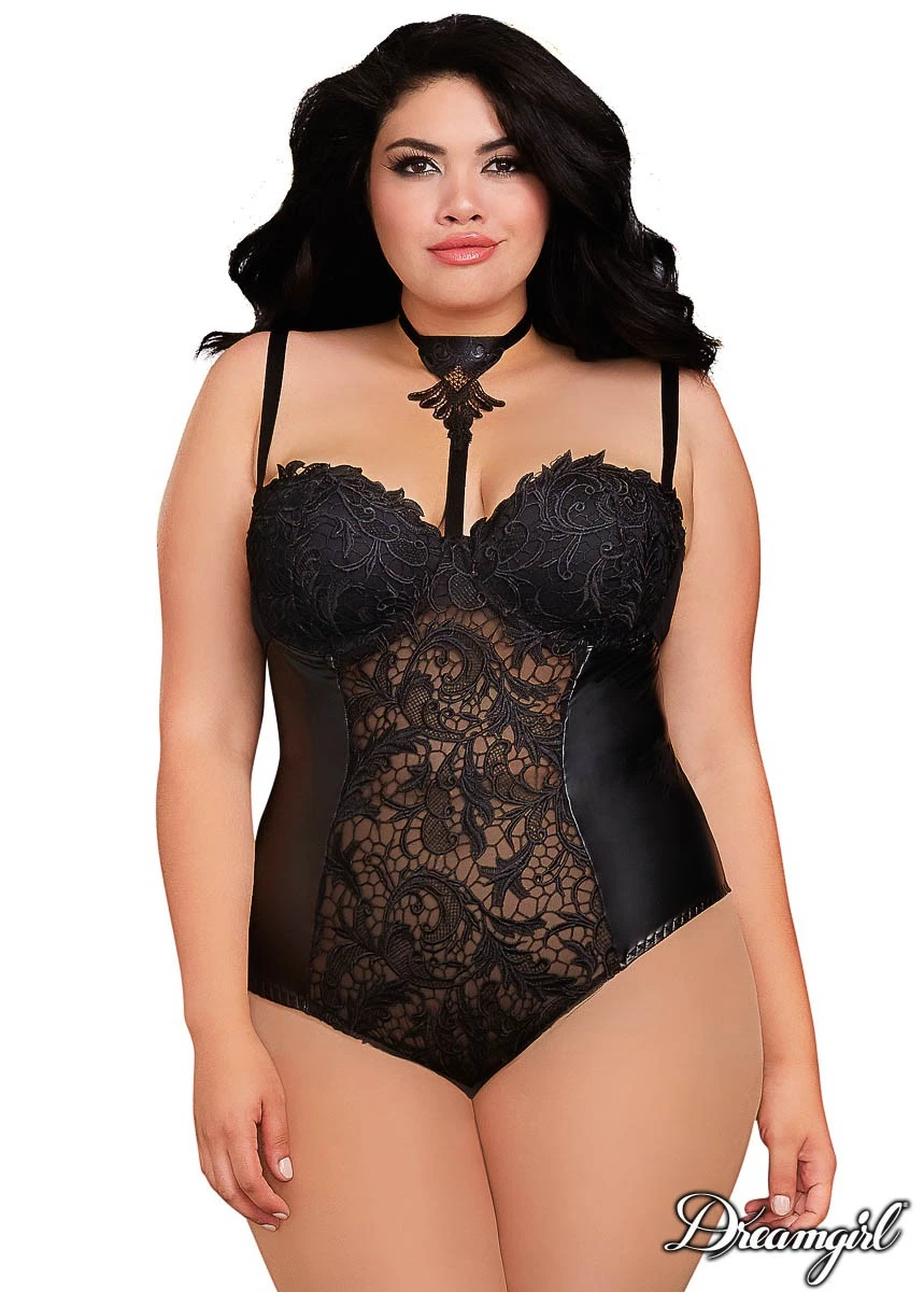 Teddy En SimiliCuir Et Dentelle – 11869X – Grande Taille – Dreamgirl 2 Teddy En SimiliCuir Et Dentelle – 11869X – Grande Taille – Dreamgirl – Image 2