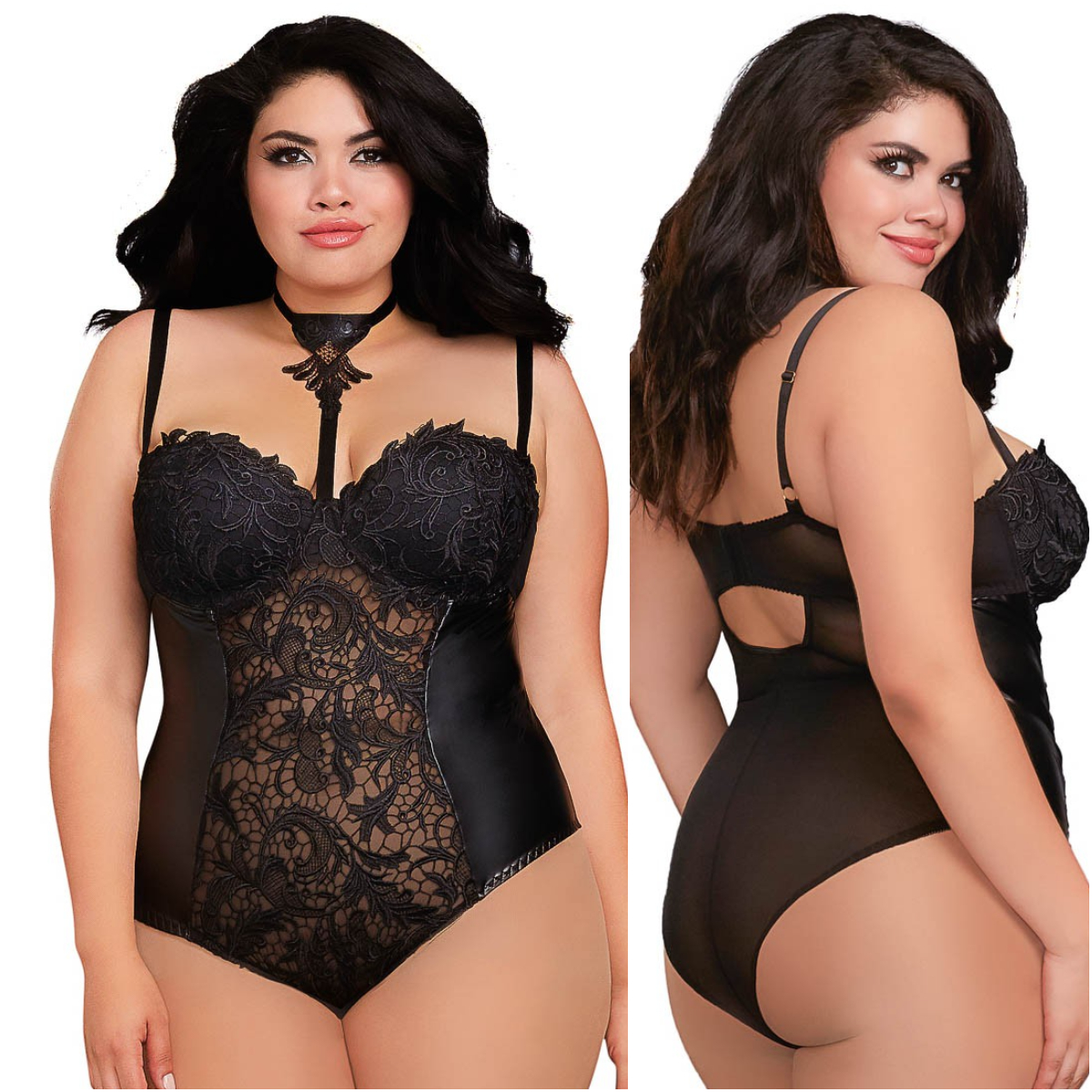 Teddy En SimiliCuir Et Dentelle – 11869X – Grande Taille – Dreamgirl 1 Teddy En SimiliCuir Et Dentelle – 11869X – Grande Taille – Dreamgirl