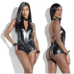 Teddy En Wetlook Sans Entrejambe – D9382 – Coquette