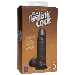The Realistic Cock 6 – Vac-U-Lock – Gode Réaliste – Doc Jonhson -Pour couple boutique The Realistic Cock 6 Doc Jonhson Noir boite