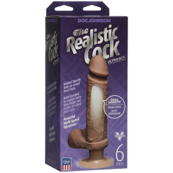 The Realistic Cock ULTRASKYN Vibrating 6 – Vibrateur Réaliste – Doc Jonhson -Pour couple boutique The Realistic Cock ULTRASKYN Vibrating 6 Vac U Lock Doc Jonhson Brun