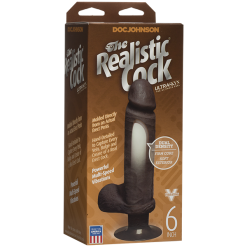 The Realistic Cock ULTRASKYN Vibrating 6 – Vibrateur Réaliste – Doc Jonhson -Pour couple boutique The Realistic Cock ULTRASKYN Vibrating 6 Vac U Lock Doc Jonhson Noir 1