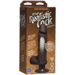 The Realistic Cock ULTRASKYN Vibrating 8 – Vibrateur Réaliste – Doc Jonhson -Pour couple boutique The Realistic Cock ULTRASKYN Vibrating 8 Vac U Lock Doc Jonhson Noir 2