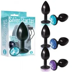 The Silver Starter – Plug Anale Noire Avec Bijou – Icon Brands