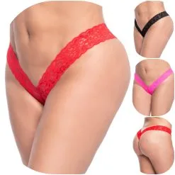 Thong En Dentelle En V – 93X – Grande Taille – Mapalé