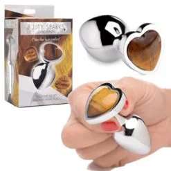 Tiger Eye Heart Medium Anal Plug – Plug Anale Avec Bijou – Booty Sparks Gemstones
