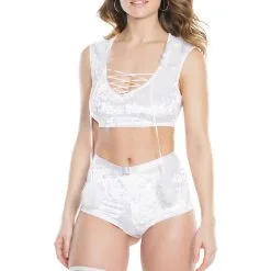 Top Court Et Booty Short En Velours – 3878 – Coquette -Pour couple boutique Top Court et Booty Short en Velours 3878 Coquette 1