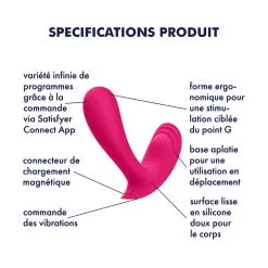 Top Secret – Vibrateur Portable Avec Application – Bluetooth – Satisfyer -Pour couple boutique Top Secret Vibrateur Portable avec Application Bluetooth Satisfyer 5 1